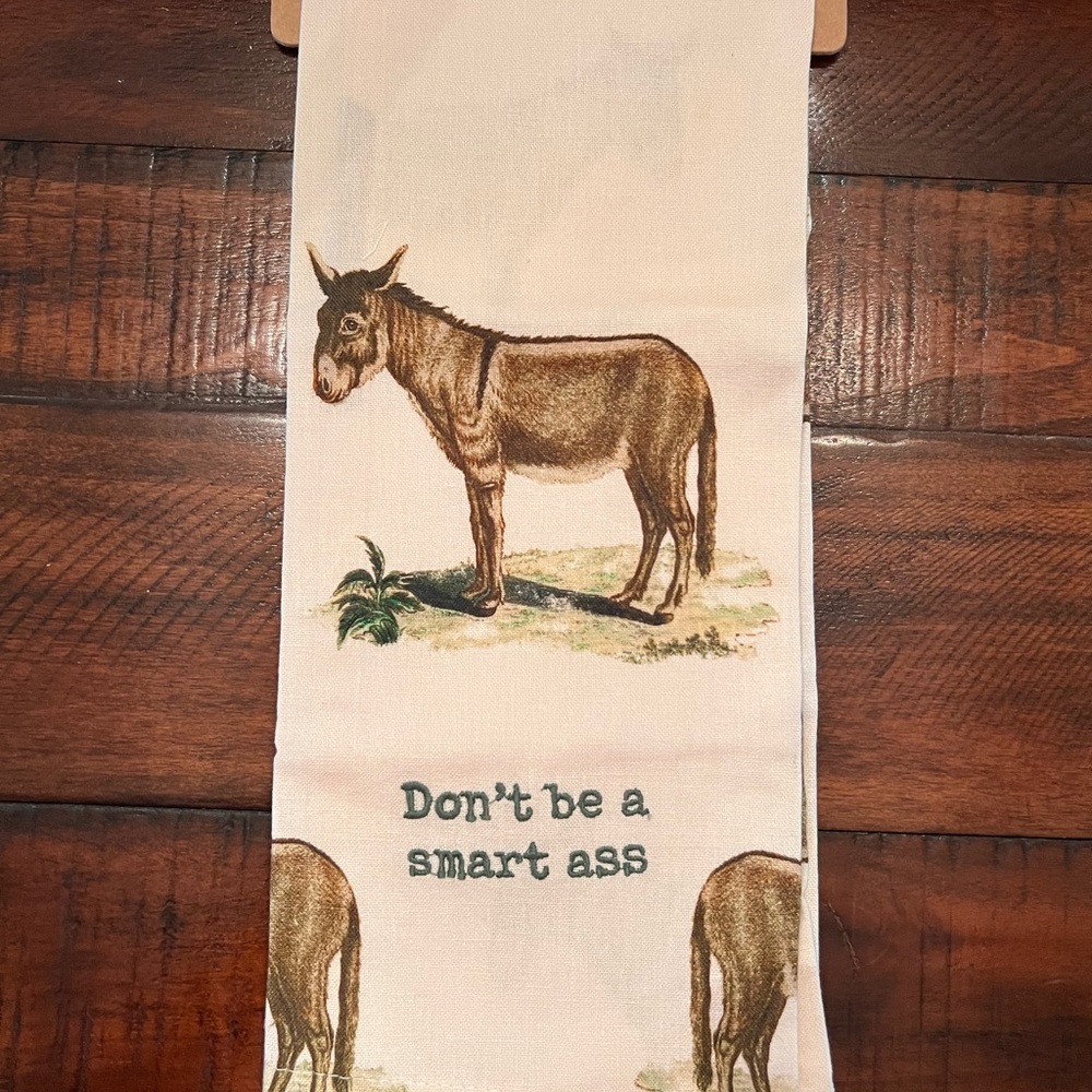 Primitives by Kathy Donkey Print Kitchen Towel - Brown